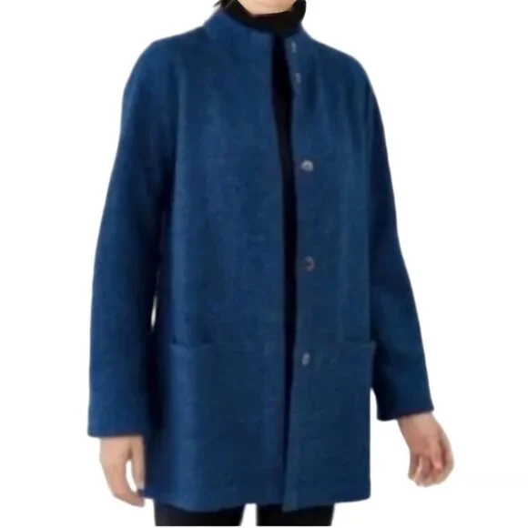 PureJill Wool Blend Button Blue Cardigan m - Picture 1 of 9